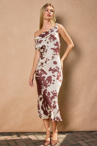 Rustic Charm Satin Ruched Midi Dress - Simply Me Boutique