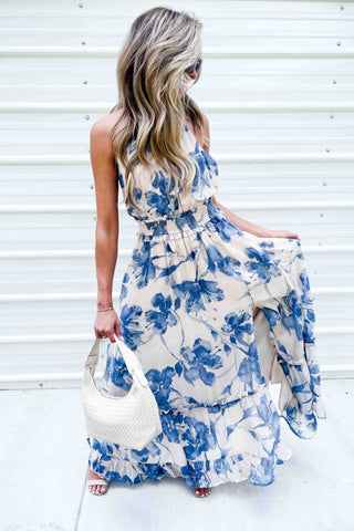 Seaside Bloom Halter Maxi Dress - Simply Me Boutique