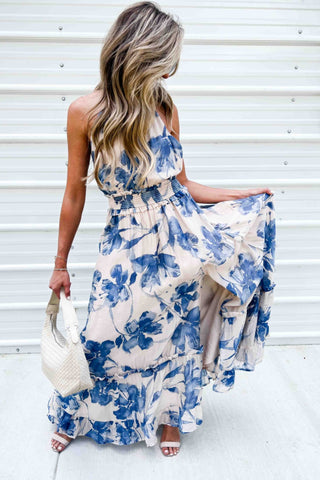 Seaside Bloom Halter Maxi Dress - Simply Me Boutique