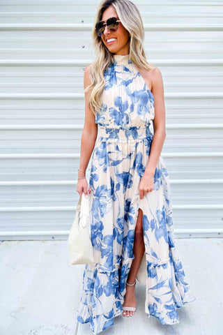 Seaside Bloom Halter Maxi Dress - Simply Me Boutique