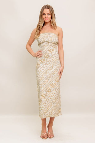 Seaside Grove Woven Strapless Dress - Simply Me Boutique