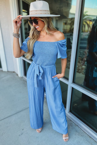 Serene Sky Jumpsuit - Simply Me Boutique