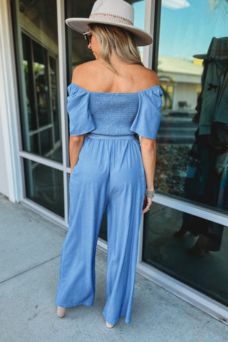 Serene Sky Jumpsuit - Simply Me Boutique