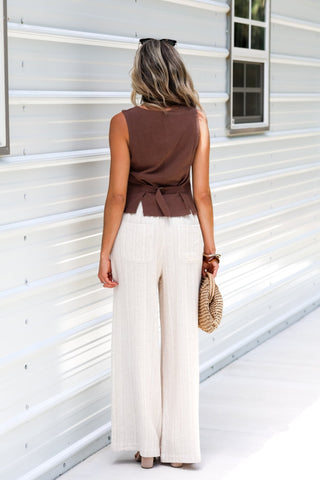 Serenity Breeze Striped Linen Pants - Simply Me Boutique