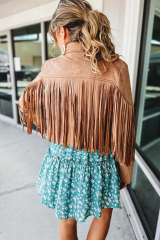 Shake It Suede Moto Fringe Jacket - Simply Me Boutique