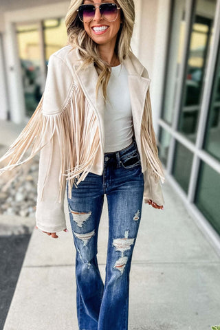 Shake It Suede Moto Fringe Jacket - Simply Me Boutique