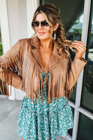 Shake It Suede Moto Fringe Jacket - Simply Me Boutique