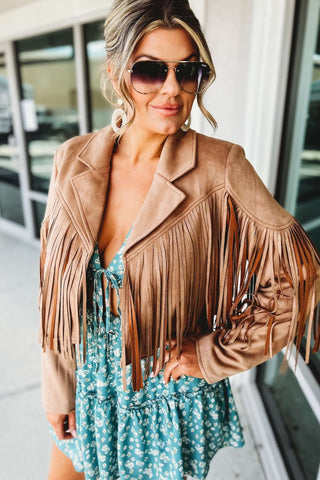 Shake It Suede Moto Fringe Jacket - Simply Me Boutique