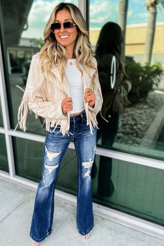 Shake It Suede Moto Fringe Jacket - Simply Me Boutique