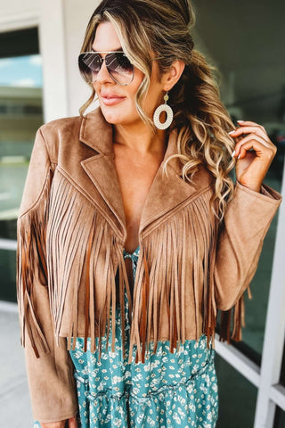 Shake It Suede Moto Fringe Jacket - Simply Me Boutique