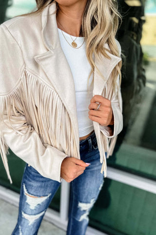 Shake It Suede Moto Fringe Jacket - Simply Me Boutique