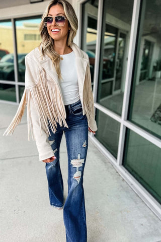 Shake It Suede Moto Fringe Jacket - Simply Me Boutique