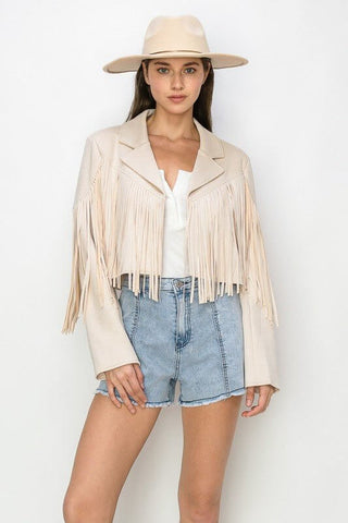 Shake It Suede Moto Fringe Jacket - Simply Me Boutique