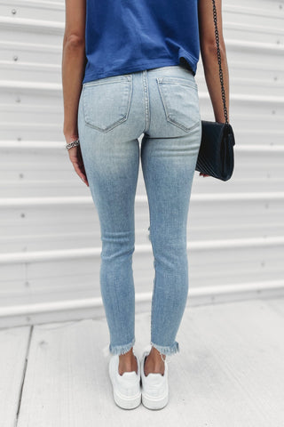 (SHIPS 10/20) KANCAN Unfinished Business Sharkbite Cropped Skinny Jeans - Simply Me Boutique