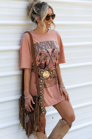 (SHIPS 4/2) Nashville Oversized Graphic Shirt Dress - Simply Me Boutique