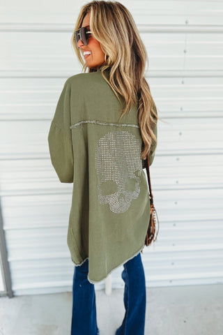 *SHIPS 9/9* The Lennon Oversized Olive Skull Jacket - Simply Me Boutique