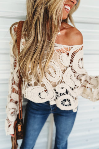 *SHIPS 9/9* The Marlowe Lace Crochet Top - Simply Me Boutique