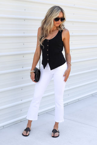 Simply Refined Linen Vest (Black) - Simply Me Boutique