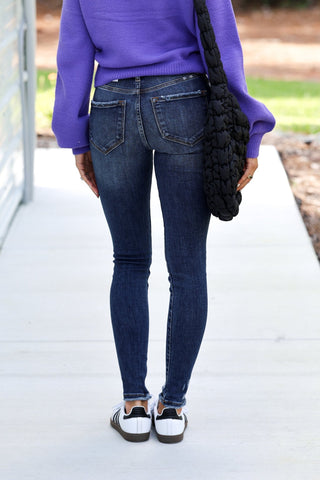 Size 0 & 15 - KANCAN Hailey Mid Rise Dark Wash Jeans - Simply Me Boutique