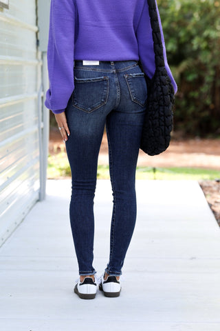 Size 0 & 15 - KANCAN Hailey Mid Rise Dark Wash Jeans - Simply Me Boutique