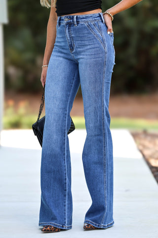 SIZE 13 & 15 - KANCAN Victoria Ultra High Rise Flare Jeans - Simply Me Boutique