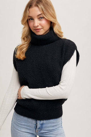 SIZE M/L - Find Your Purpose Turtleneck Sweater Vest - Simply Me Boutique