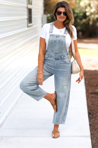 SIZE S - KANCAN Addie Barrel Overalls Non-Stretch - Simply Me Boutique