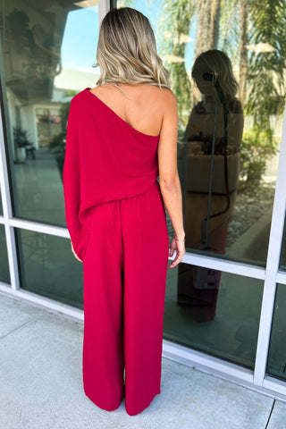 Size S & L - One Shoulder Jumpsuit - Simply Me Boutique