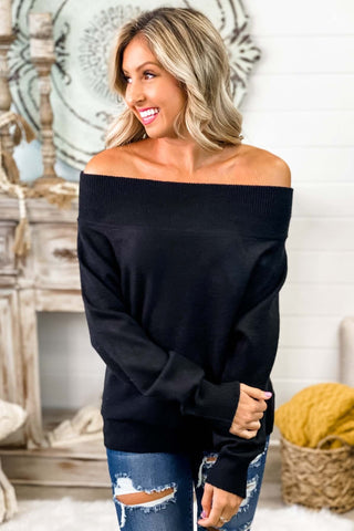 Skip a Beat Off Shoulder Sweater - Simply Me Boutique