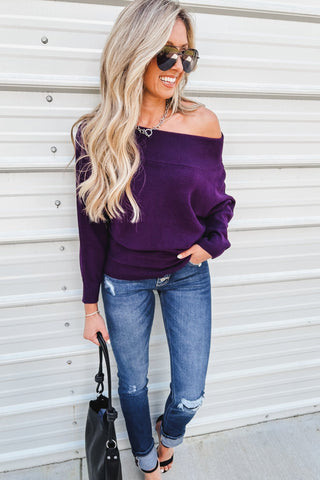Skip a Beat Off Shoulder Sweater - Simply Me Boutique