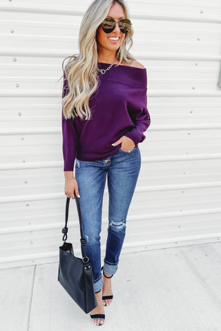Skip a Beat Off Shoulder Sweater - Simply Me Boutique