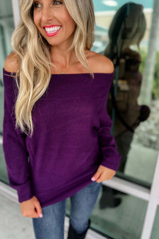 Skip a Beat Off Shoulder Sweater - Simply Me Boutique