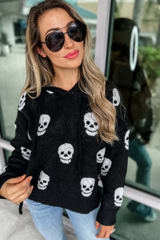 *Skull Hoodie Sweater 2 COLORS! - Simply Me Boutique