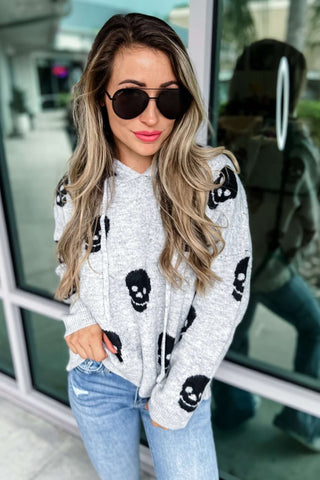 *Skull Hoodie Sweater 2 COLORS! - Simply Me Boutique