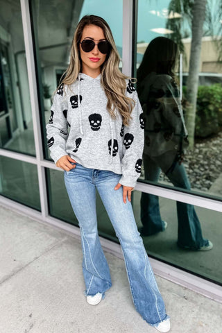 *Skull Hoodie Sweater 2 COLORS! - Simply Me Boutique