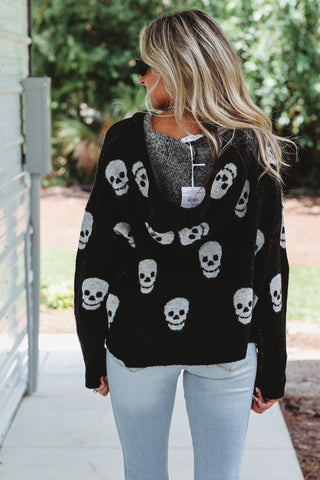 Skull Hoodie Sweater (Black) - Simply Me Boutique