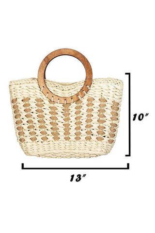 Small Braided Round Handle Tote Bag - Simply Me Boutique