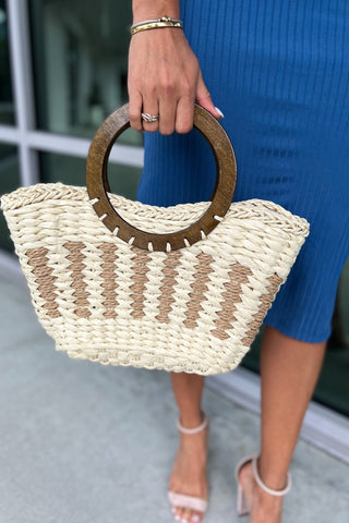 Small Braided Round Handle Tote Bag - Simply Me Boutique