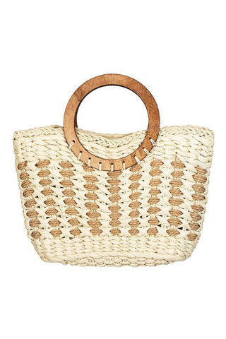 Small Braided Round Handle Tote Bag - Simply Me Boutique