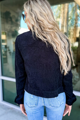 *So Long Black Corduroy Jacket - Simply Me Boutique