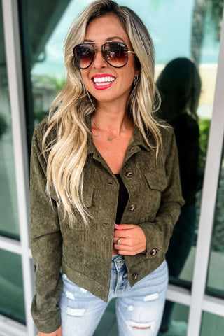 So Long Summer Black Corduroy Jacket - Simply Me Boutique