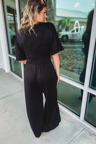 So Versatile V Neck Wide Leg Jumpsuit - Simply Me Boutique