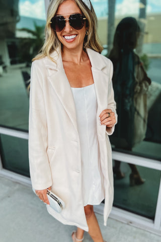 Soft Elegance Cream Two Button Coat - Simply Me Boutique