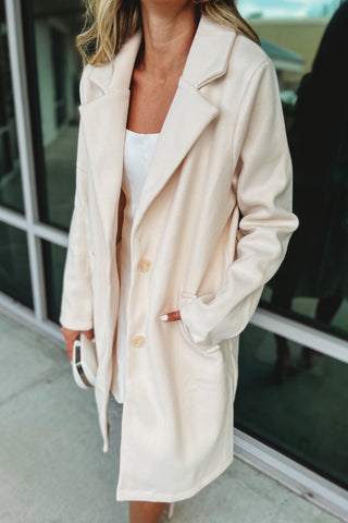 Soft Elegance Cream Two Button Coat - Simply Me Boutique