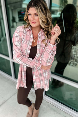 Spin Me Around Pink Plaid Button Up Top - Simply Me Boutique