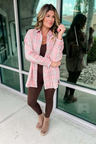 Spin Me Around Pink Plaid Button Up Top - Simply Me Boutique