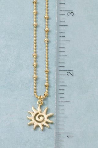 Spiral Sun Pendant Necklace (Gold, Rhodium) - Simply Me Boutique