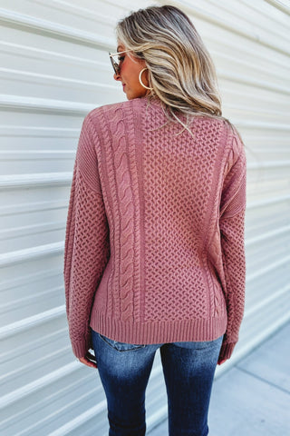 Split (3 COLORS) Forest Walk Cable Knit Sweater - Simply Me Boutique