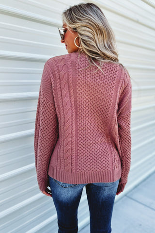 Split (3 COLORS) Forest Walk Cable Knit Sweater - Simply Me Boutique