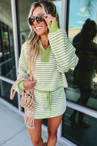 Spring Breeze Striped Mini Skort - Simply Me Boutique